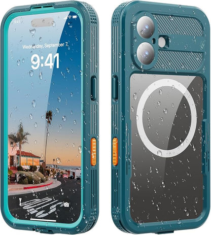Losin Compatible with iPhone 17 Waterproof Case, [Compatible with MagSafe] [Built-in Screen Protector], Full Body Protection Military Grade Shockproof Case, Teal