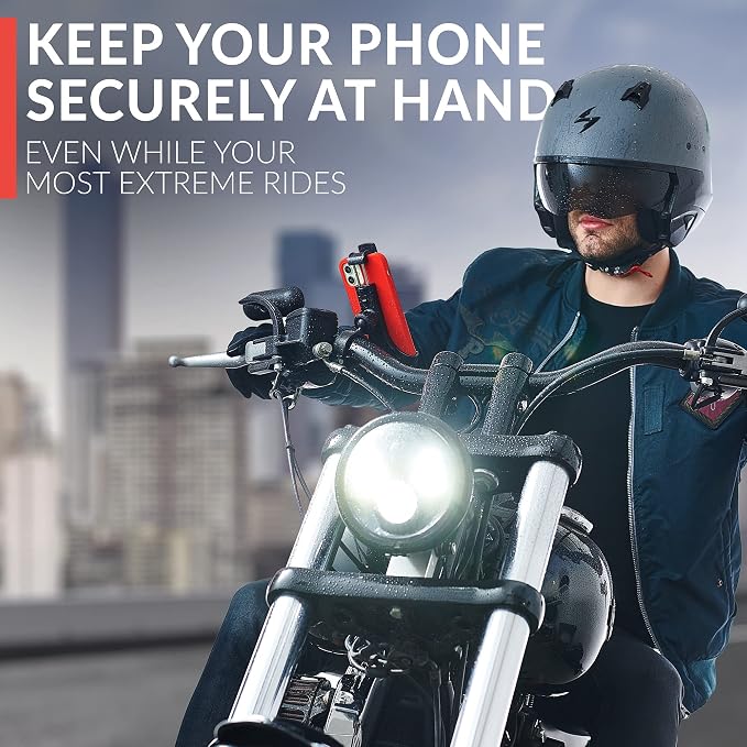 New 2025 Bicycle & Motorcycle Phone Mount - The Most Secure One-Handed Bike Phone Holder for iPhone, Samsung or Any Smartphone. Stress-Resistant and Highly Adjustable. +100 to Safeness & Comfort