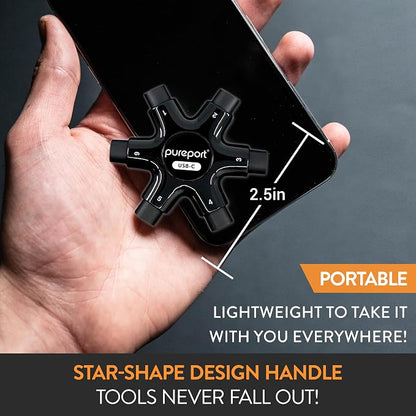 USB-C Multi-Tool Phone Cleaning Kit | Clean Repair & Restore Cell Phone Tablet & Laptop USB C Ports & Cables | Fix Unreliable & Bad Connections | Extend The Life of Your Tech Devices (Black)