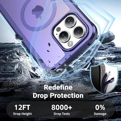 jaroco Magnetic for iPhone 16 Pro Max Case, [Compatible with MagSafe][Military Grade Drop Protection][Heavy Duty Protection][Non-Slip][Shockproof] 2-Layer Durable Bumper Phone Case 6.9''-Dark Purple