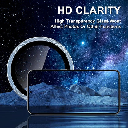 for Samsung Galaxy S24 FE Camera Lens Protector, Electroplated Matte Back with 9H Tempered Glass Lens Protector, [Strong Adsorption] [Case-Friendly] Metal Ring HD Clear Lens Cover, Blue Ring