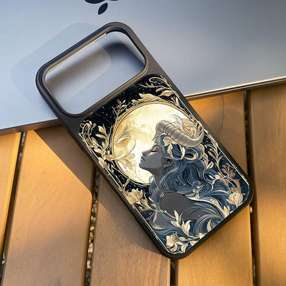 Constellation Series - Capricorn Designs Magnetic for iPhone 17 pro Case, Tarot Style Model Glass Phone Cover, Compatible with Magsafe - fits iPhone 17 pro Case for Women