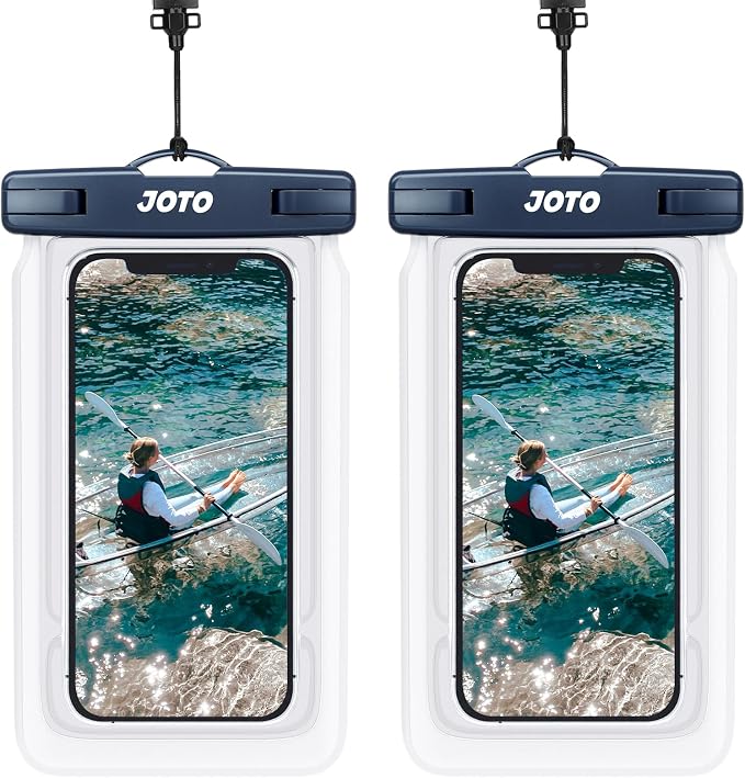 JOTO 2 Pack Floating Waterproof Phone Pouch Up to 7", IPX8 Floatable Underwater Phone Case Cellphone Dry Bag for iPhone 17/Air 16 15 14 13 12 11 Pro Max Xs Max XR X 8 7 Plus SE/Galaxy S24 S23 -Navy
