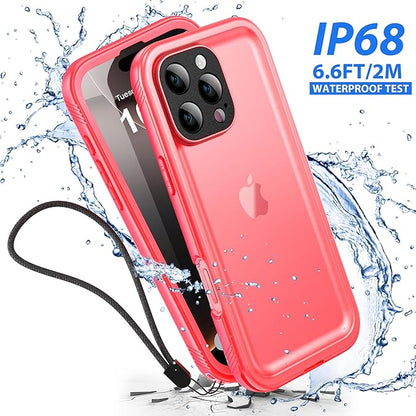 SPORTLINK for iPhone 16 Pro Max Case - IP68 Waterproof Military Protective Full Body Heavy Duty Shockproof 360 Sealed Dustproof with Camera Screen Protector Cover for i Phone 16 Pro Max 6.9" Pink