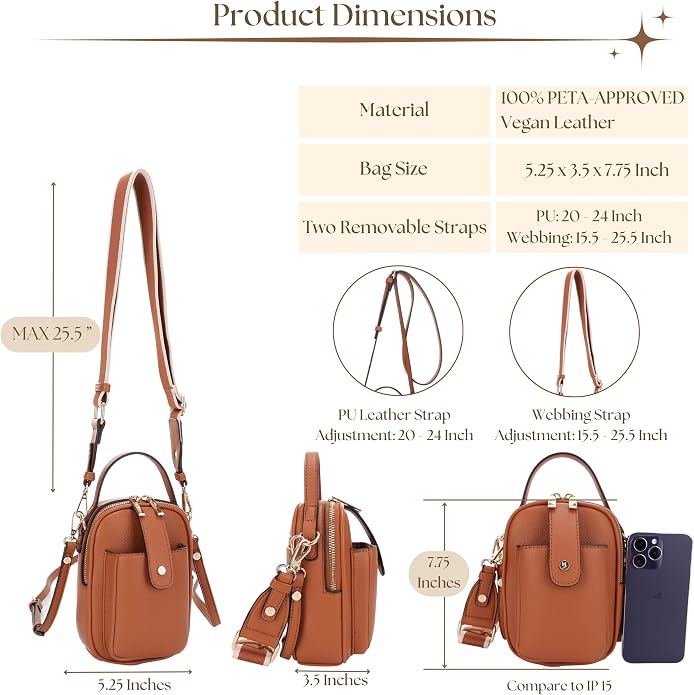 Mali+Lili Gail Vegan Leather Multi Compartment Crossbody Bag