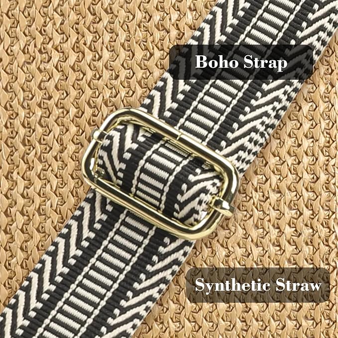 Haytijoe Faux Straw Crossbody Bags for Women Small Summer Purse RFID Woven Phone Bag Travel Beach Hawaiian Essentials Gifts