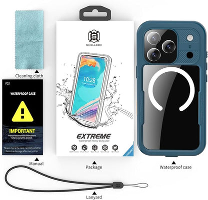 Losin Compatible with iPhone 17 Pro Waterproof Case, [Compatible with MagSafe] [Built-in Screen Protector], Full Body Protection Military Grade Shockproof Case, Teal