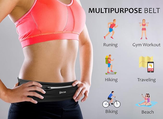 Unisex Running Belt Fanny Pack for iPhone X 6 7 8 Plus 11 12 13 Pro X XR XS, Runner Workout Belt Waist Pack for Women and Men Walking Fitness Jogging Travel