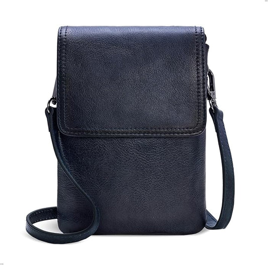 Iswee Leather Crossbody Bags for Women RFID Blocking Cell Phone Purse Small Anti-Theft Zippered with Card slots