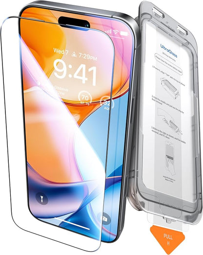UltraGlass Unbreak TOP 9H+ Glass for iPhone 16 Pro Screen Protector [100% Anti Glare & Military Grade Shatterproof] Screen Protector 16 Pro Tempered Glass Full Coverage, Longest Durable 16Pro, 1 Pack