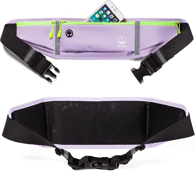 Running Belt Slim Fanny Packs for Women, Purple Waist Pack Running Fanny Pack Phone Holder for Running Sports Hiking Cycling