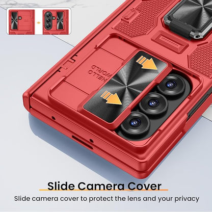 VEGO for Galaxy Z Fold 8 Ultra Case with Screen Protector&Hinge Cover,Red | Built-in Slide Camear Cover & 360° Ring Stand Heavy Duty Drop Protection Case for Samsung Galaxy Z Fold 8 Ultra 5G 2026