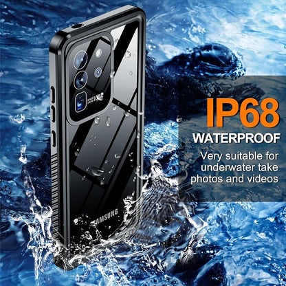 Hualele Waterproof Galaxy S20 Ultra Case, Built in Lens & Screen Protector Rugged Full Body Heavy Duty Protective Shockproof IP68 Underwater Cover for Samsung Galaxy S20 Ultra Black