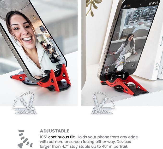 GEOMETRICAL Pocket Tripod PROv2 - Card-Size Stand, for iPhone, Magma Red Universal Kit