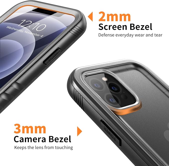 Cozycase Compatible with iPhone 12 Pro Max Case Waterproof, Built-in Screen Protector, Full Body Protective Cover, Shockproof Waterproof Case for iPhone 12 Pro Max 6.7 inch 2020 (Black)