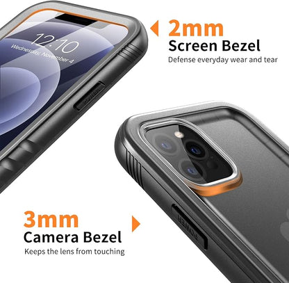 Cozycase Compatible with iPhone 12 Pro Max Case Waterproof, Built-in Screen Protector, Full Body Protective Cover, Shockproof Waterproof Case for iPhone 12 Pro Max 6.7 inch 2020 (Black)