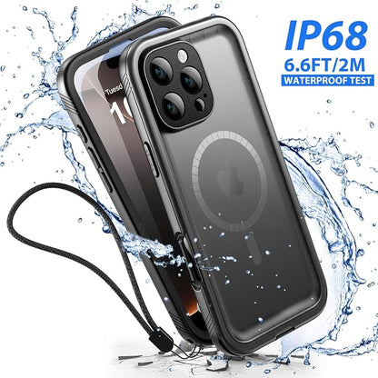 SPORTLINK for iPhone 16 Pro Max Case - IP68 Waterproof Military Protective Full Body Heavy Duty Shockproof 360 Sealed Dustproof with Camera Screen Protector Cover for i Phone 16 Pro Max 6.9" Mag/Black
