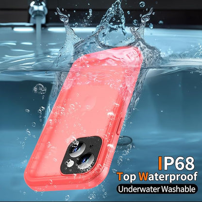 Cozycase Compatible with iPhone 14 Plus Waterproof Case - Full Body Shockproof Dustproof Dropproof Built in Screen Protector Rugged Waterproof Case for iPhone 14 Plus 6.7 Inch Pink
