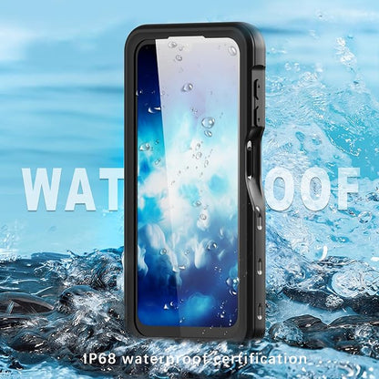 Omio for Galaxy A25 5G Waterproof Case, Full Body IP68 Underwater Clear Protective Case Built-in Screen Protector Heavy Duty Shockproof Case for Men Women, Black