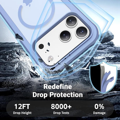 jaroco Magnetic for iPhone 17 Pro Max Case, [Compatible with MagSafe][Military Grade Drop Protection][Heavy Duty Protection][Non-Slip][Shockproof] 2-Layer Durable Bumper Phone Case 6.9''-Blue Purple