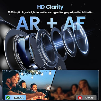 CACOE Camera Lens Protector for iPhone Air - Metal Frame Tempered Glass Cover, [Anti-Scratch] [Drop-Proof][Strong-Adhesion] Camera Screen Cover(Dark Black)