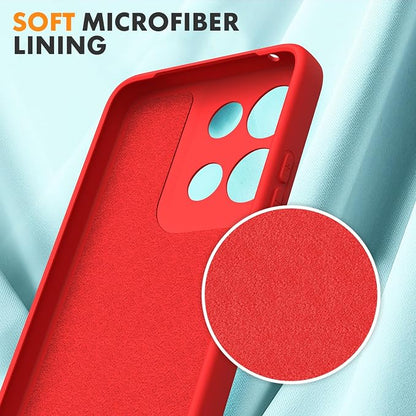 for Motorola Moto G 2025 Case, 2 Pack Tempered Glass Screen Protectors, Soft TPU Liquid Silicone Shockproof Gel Case-Red