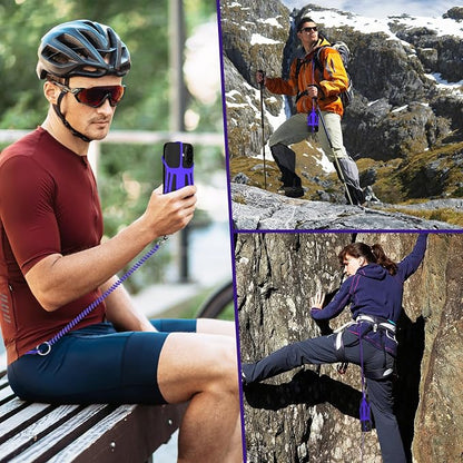 HOTEMIA Silicone Phone Lanyard Holder with Carabiner, Universal Phone Strap,Anti-Theft Phone Case with retractable tether