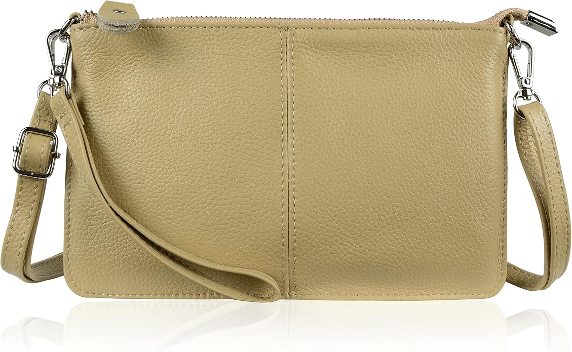 befen Genuine Leather Wristlet Clutch Wallet Purses Small Crossbody Bags for Women with RFID Blocking Card Slots