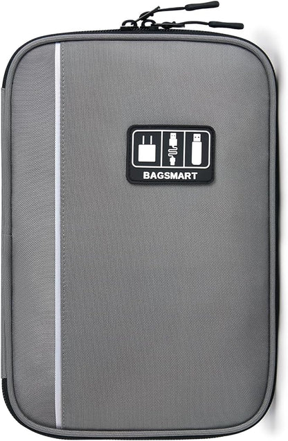 BAGSMART Large Electronics Organizer Travel Case for Tech Accessories, Blue | Tech Accessories, Cord Storage Bag, For Phone, Power Bank, SD Card, Cables