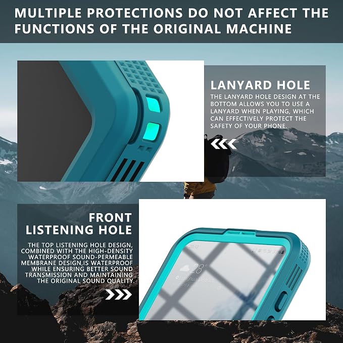 Losin Compatible with Galaxy S25 Case Waterproof Magnetic [Compatible with MagSafe] [Drop Protection] [IP68 Underwater] Full Body Shockproof Protective Phone Case, Teal