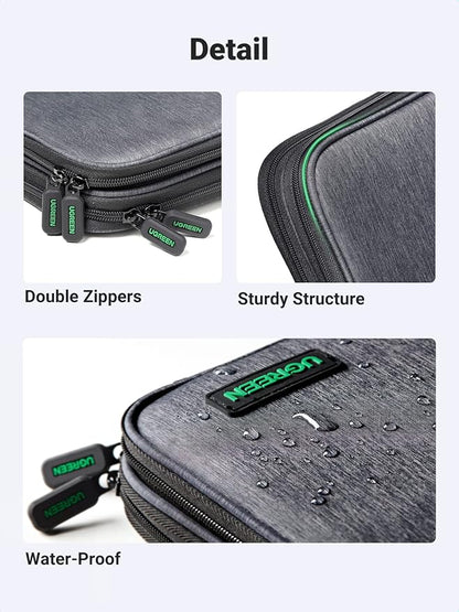 UGREEN Electronic Organizer Travel Cable Organizer Storage Bag for Data Cables, USB C Charger, SD Card, Hard Drive, Charging Cord, Mouse, Power Bank, Phone, Power Adapter Plug Electronics Accessories