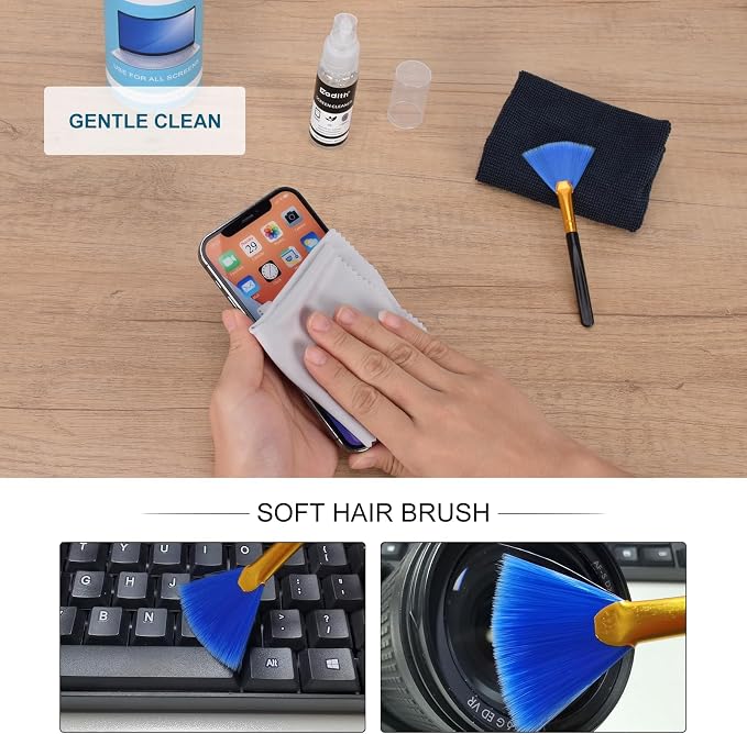 17.9 OZ Screen Cleaner Spray Cadith Touchscreen Cleaning Kit for TV Screen, Computer, Laptop, Phone, Ipad - Electronic Cleaner with Blush