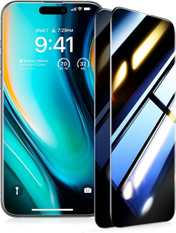 UltraGlass Ultra TOP 9H+ Glass for iPhone 14 Pro Max Privacy Screen Protector [Invisible Privacy Armor] Screen Protector 14 Pro Max Tempered Full Coverage & Longest Durable 2 Packs
