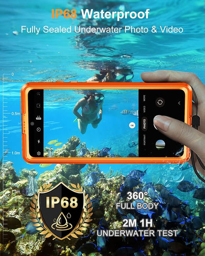 for Samsung Galaxy S26 Ultra Waterproof Case, [Fit for Magsafe] [IP68 Water Proof] [Built-in Screen Protector], Magnetic Heavy Duty Military Grade Rugged Phone Case for S 26 Ultra 6.9", Orange