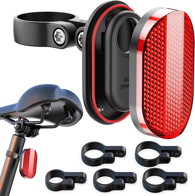 Upgraded Bike Mount for Samsung Smart Tag 2 & Moto Tag & for AirTag Holder Hidden - Waterproof Anti-Theft Bike Reflectors GPS Tracker Case with Screws & Tools, for Mountain Bikes/Scooter/E-Bicycle