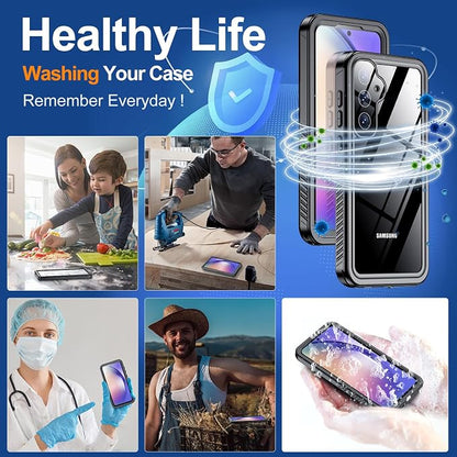 Hualele for Samsung Galaxy A54 5G Case Waterproof, Built in Lens & Screen Protector Rugged Full Body Heavy Duty Protective Military Grade IP68 Underwater Cover Case for Samsung Galaxy A54 5G Black