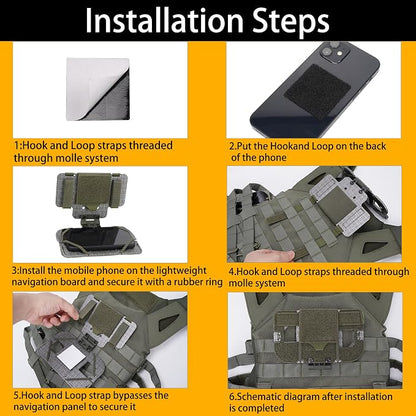 Tactical Phone Holder,Plate Carrier Phone Mount Not Block the Phone Camera Molle Phone Holder for Hunting,Duty,Hiking