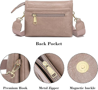 MINICAT RFID Blocking Small Crossbody Bags for Women Vegan Leather Mini Travel Purses Cell Phone Purse Cross Body Bag