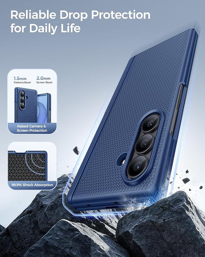 SSLOTSCASE Magnetic for Samsung Galaxy Z Fold 8 Ultra Case with Stand, Blue | Compatible with MagSafe, Kickstand, Hinge Protection, Screen Protector, Drop Proof Rugged Anti-Slip Slim Phone Cover 5G 2026