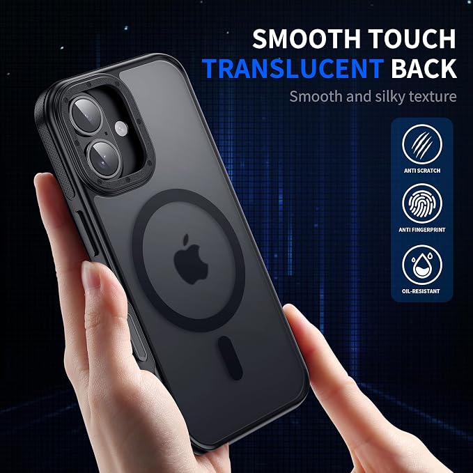 Strong Magnetic for iPhone 17 case [10Ft Military-Grade Protection] Compatible with fit MagSafe Shockproof Slim Thin Cover case for iPhone 17 6.3 inch, Black Bumper