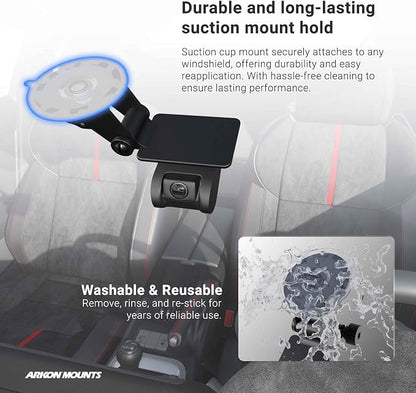 ARKON Mounts Windshield Suction Mount for EZ Pass Toll Transponders, Bluetooth GPS Receivers, and Radar Detectors | Strong Suction Mount | Reinforced Composite Construction for Durability | BT010