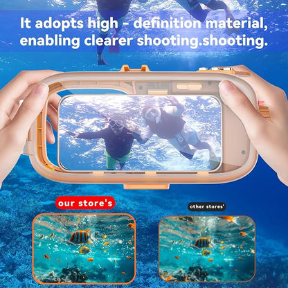 GOLDJU Diving Waterproof Phone Case, [49ft/15m] Cartoon Outdoor Snorkeling Underwater Diving Case Surfing Photo Video Cover,for iPhone Samsung Galaxy Google Pixel Huawei Series Smartphones