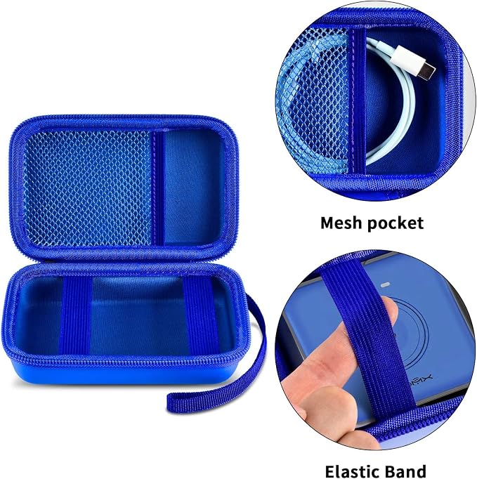 ANKHOH Travel Case for UCOMX for Nano/for Iseyyox/for LISEN/for RTOPS 3 in 1 Wireless Charger, Foldable Magnetic Charging Station Storage Holder Bag for Fast Charge Pad Cable Adapter, Blue-Box Only