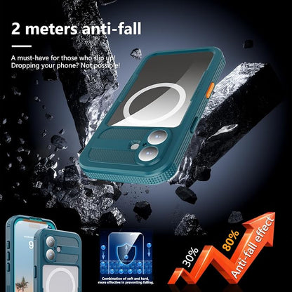 Losin Compatible with iPhone 17 Waterproof Case, [Compatible with MagSafe] [Built-in Screen Protector], Full Body Protection Military Grade Shockproof Case, Teal