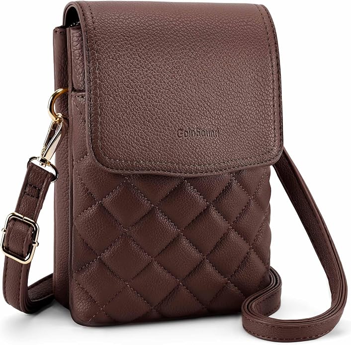 RFID Small Crossbody Purses for Women Quilted Cell Phone Purse with RFID Blocking Credit Card Slots