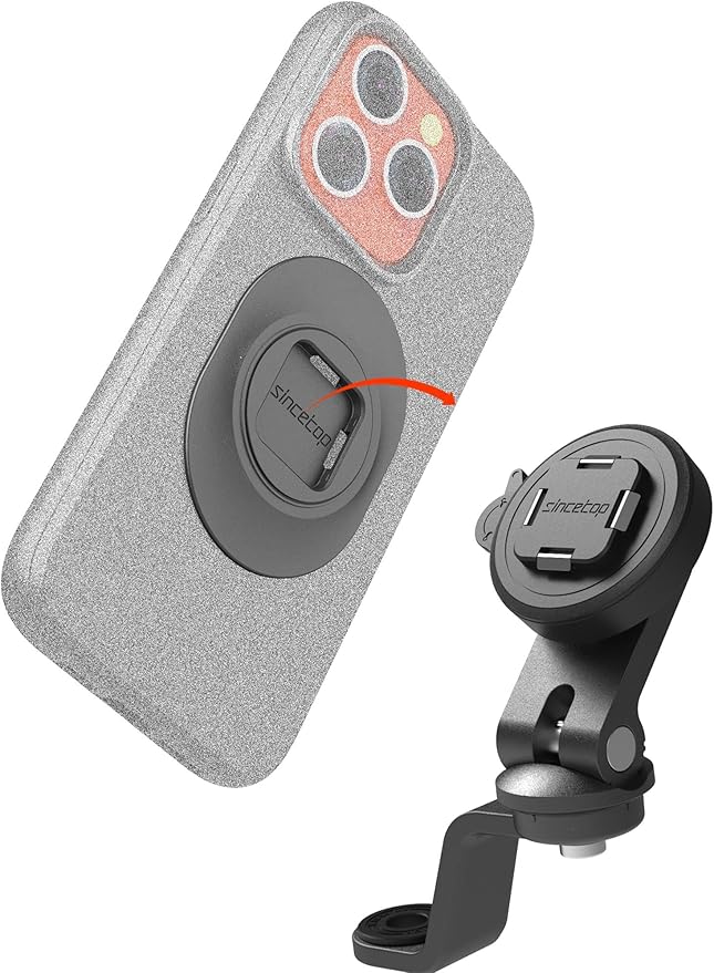 sincetop Motorcycle Rearview Mirror Phone Mount - Series Q [ Quad ] - Motorbike Phone Holder,Quick Release Aluminum Moto ATV Scooter Cell Phone Stand
