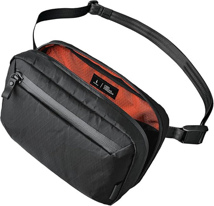 ALPAKA Elements Tech Case Tech Pouch 2.1L Cable Bag Black X-Pac VX21 | Weatherproof Fabric, YKK Aquaguard Zipper, Detachable Shoulder Strap, Ideal for Electronics & Accessories, Daily Work Travel