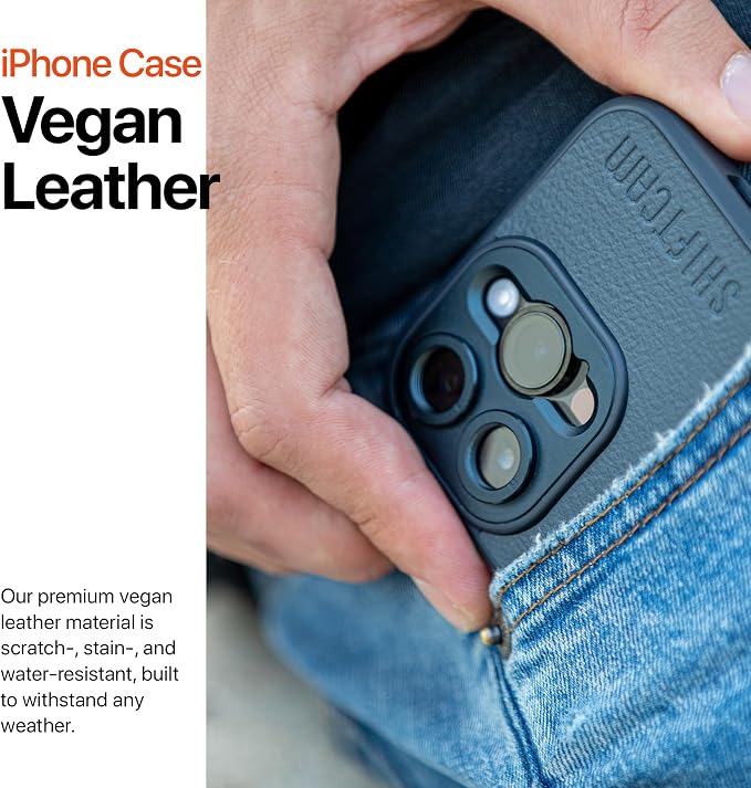 ShiftCam Leather Camera Case Compatible with iPhone 14 | Built-in Lens Mount | Magnetic-Case | Shoot Stunning Photos Instantly (iPhone 14 Series, iPhone 14 Plus) Charcoal