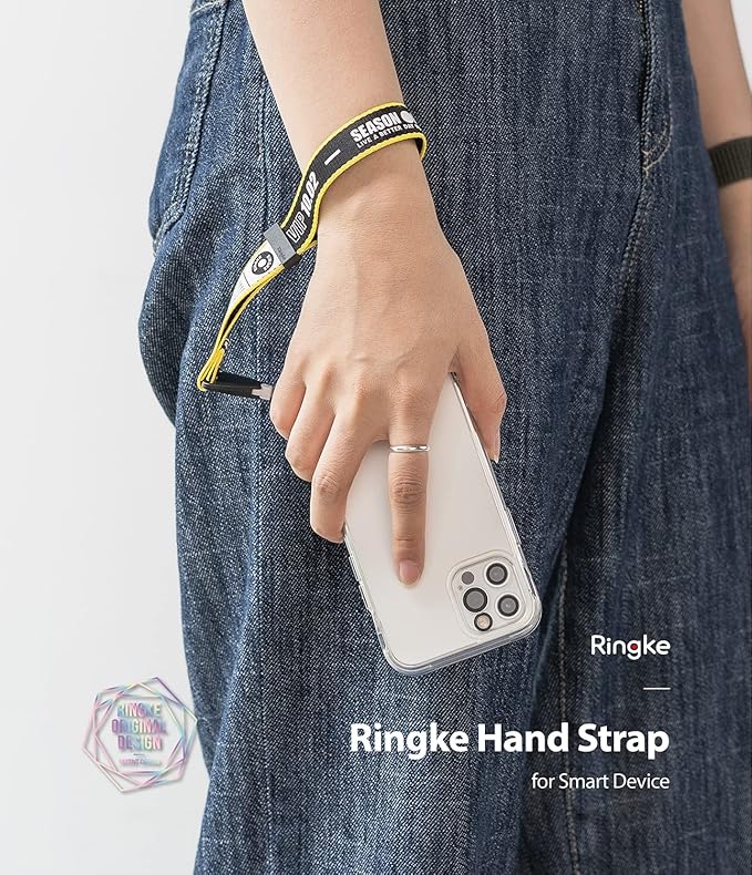 Ringke Hand Strap [Phone Wrist Strap] Designed for Camera Strap and Phone Strap, Adjustable Sturdy Universal Lanyard Compatible with Camera and Phone Case - Ticket Band Black