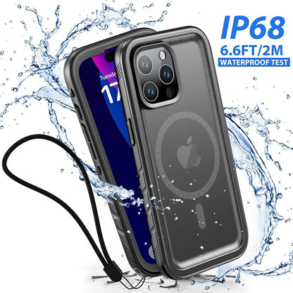 SPORTLINK for iPhone 15 Pro Case - IP68 Waterproof Military Protective Full Body Heavy Duty Shockproof 360 Sealed Dustproof with Camera Screen Protector Phone Cover for i Phone 15 Pro 6.1" Mag/Black